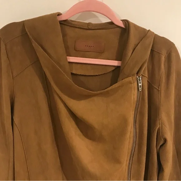 Blank NYC faux suede chestnut brown side zip up jacket size medium - Picture 2 of 10